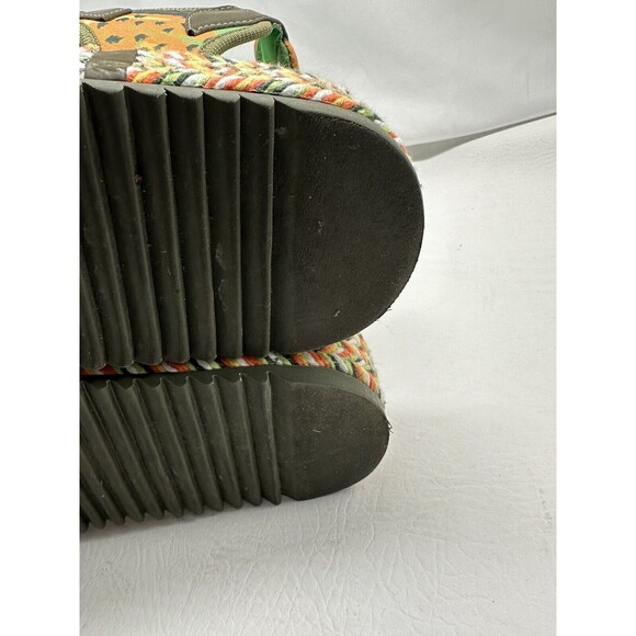 Farm Rio Sandals Women's Size 9 Green Toucans Flatform Raffia Green Multicolor - Picture 14 of 16